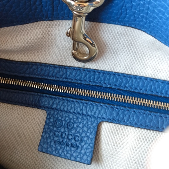 NEW, Gucci Soho Limited Ed. Caspian Blue Double Chain Shoulder Bag - Picture 14 of 16